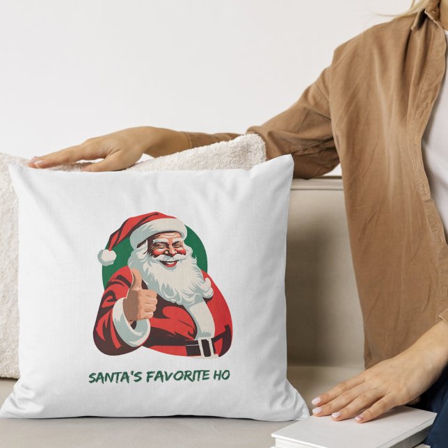 Santa's Thumbs-Up Vakantie, Feestelijk Plezier Kussen (Creator heeft geüpload)