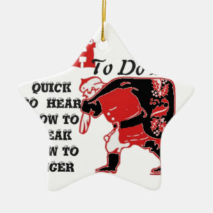 Santa's to-do lijst Collectie. Keramisch Ornament
