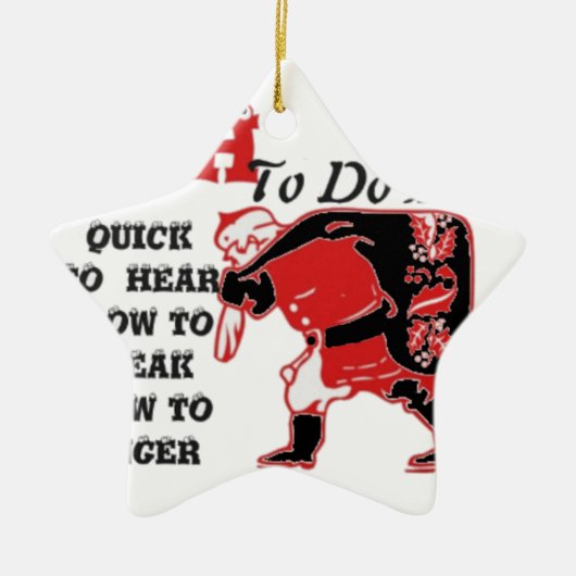 Santa's to-do lijst Collectie. Keramisch Ornament (Voorkant)