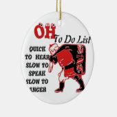 Santa's to-do lijst Collectie. Keramisch Ornament (Rechts)