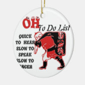 Santa's to-do lijst Collectie. Keramisch Ornament (Links)