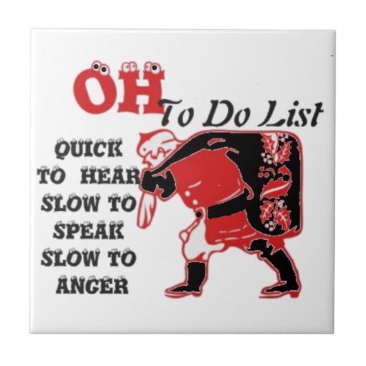 Santa's to-do lijst Collectie. Tegeltje (Voorkant)