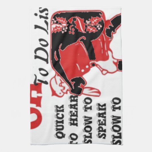 Santa's to-do lijst Collectie. Theedoek (Verticaal)