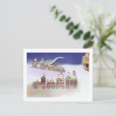 Santa's Train Feestdagenkaart (Staand voorkant)