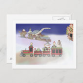 Santa's Train Feestdagenkaart (Voorkant / Achterkant)