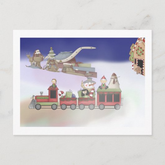 Santa's Train Feestdagenkaart (Voorkant)