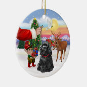 Santas Treat - Black Cocker Spaniel Keramisch Ornament (Rechts)