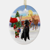 Santa's Treat - Black Standard Poedel Keramisch Ornament (Rechts)
