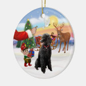 Santa's Treat - Black Standard Poedel Keramisch Ornament (Links)