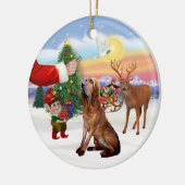 Santas Treat - Bloodhound Keramisch Ornament (Links)