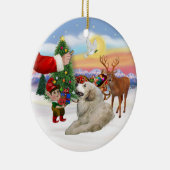 Santas Treat - Great Pyrenees Keramisch Ornament (Rechts)