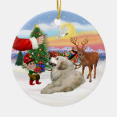 Santas Treat - Great Pyrenees Keramisch Ornament (Voorkant)