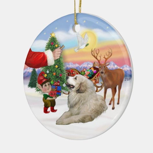 Santas Treat - Great Pyrenees Keramisch Ornament (Links)