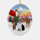 Santa's Treat - Welsh Corgi (drievoudige kleur) Keramisch Ornament (Rechts)