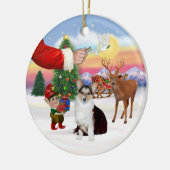 Santa's Treat - Welsh Corgi (drievoudige kleur) Keramisch Ornament (Links)