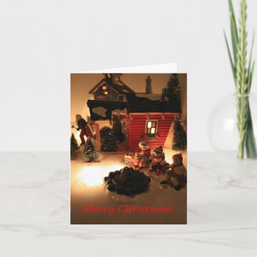 Santa's Tree Boerderij Christmas Kaart (Voorkant)
