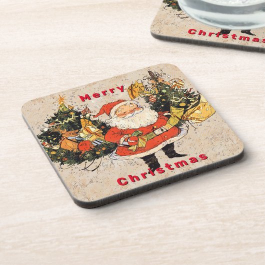 Santa's Trees - Kerstmis Bier Onderzetter (Linkerzijde)