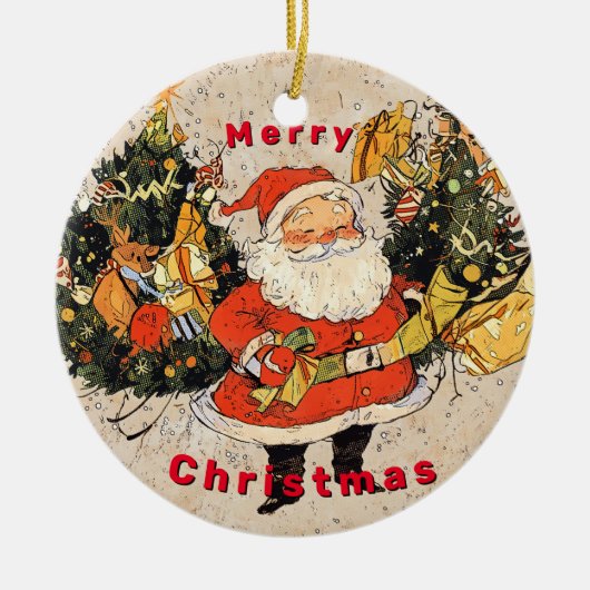 Santa's Trees - Kerstmis Keramisch Ornament (Voorkant)