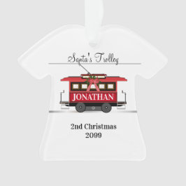 Santa's Trolley Genumbered Shirt kerstversiering Ornament