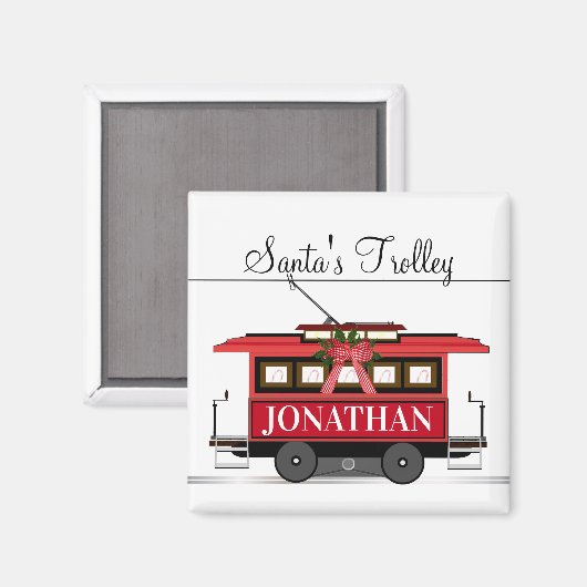 Santa's Trolley-kerstmagneet Magneet (Voorkant / Achterkant)