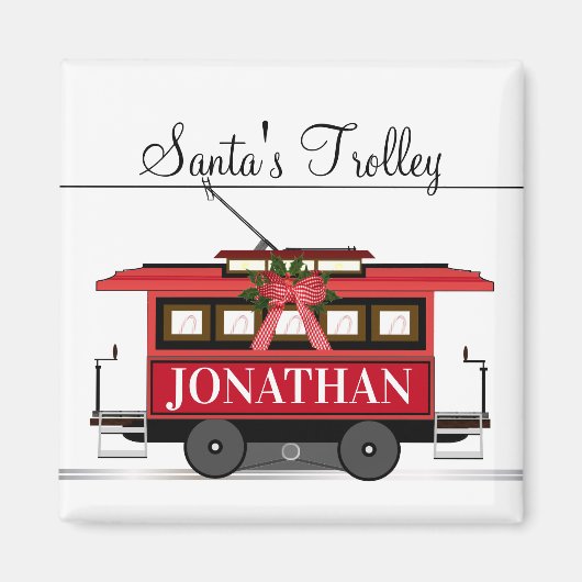 Santa's Trolley-kerstmagneet Magneet (Voorkant)