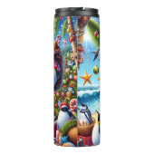 Santa's Tropical Beach Kerstpret Thermosbeker (Achterkant)