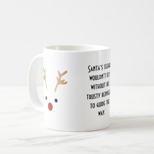 Santa's Trusty Rendier Minimal Koffiemok (Voorkant links)