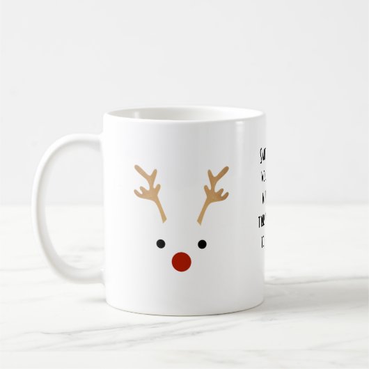 Santa's Trusty Rendier Minimal Koffiemok (Links)