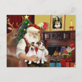 Santa's twee Jack Russell Terriers Feestdagenkaart (Voorkant)