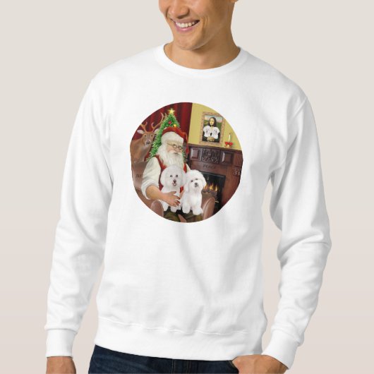 Santa's Two Bichon Frise Trui (Voorkant)