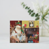 Santa's Two Pomeranians Feestdagenkaart (Staand voorkant)