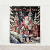 Santa's Village Vrolijk Kerstmis Hanging Tapestry Wandkleed (Voorkant)