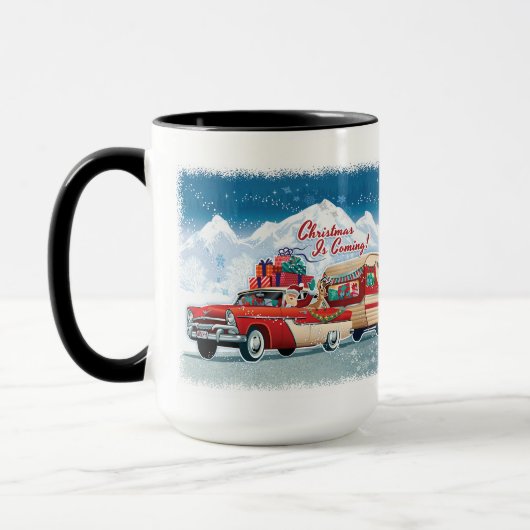 Santa's Vintage Kerst Camper Mok (Links)