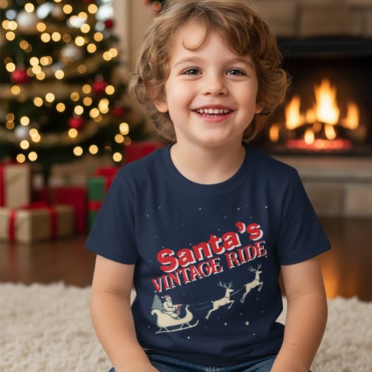 Santa's Vintage Ride Retro Christmas Kids' T-Shirt