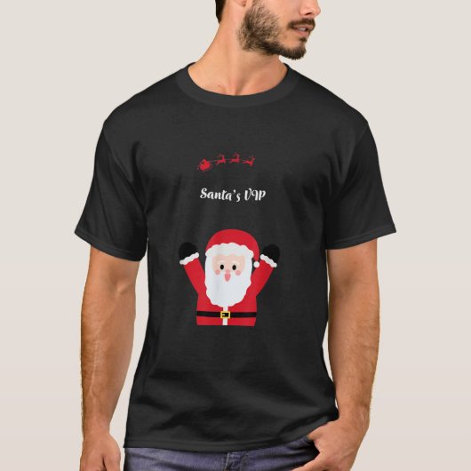 Santa's VIP Schattigee Feestelijke Kerstvreugde T-shirt (Voorkant)
