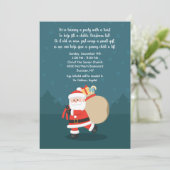 Santa's Visit Christmas Kaart (Staand voorkant)