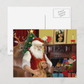 Santa's Vizsla Feestdagenkaart (Voorkant / Achterkant)