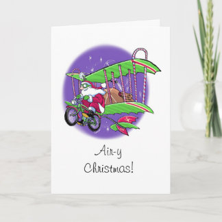 Santa's vliegende fiets kerst Kaart