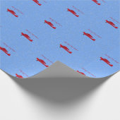 Santa's vliegtuig met de Noordpool rond Kerstmis Cadeaupapier (Hoek)