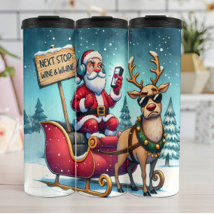 Santa's volgende stop wijn thermosbeker
