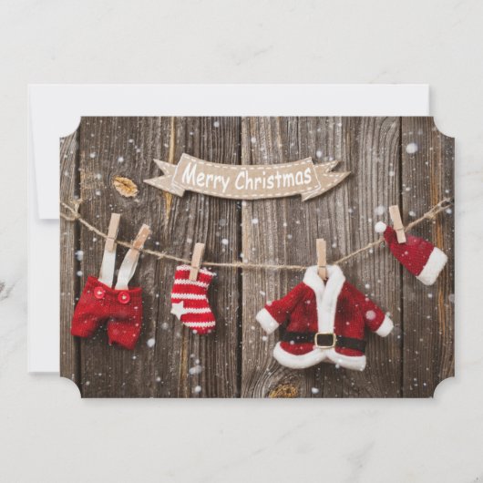 Santa's wasgoed feestdagenkaart (Voorkant)