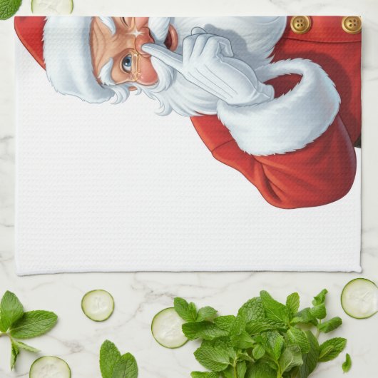 Santa's Watching Keuken Kerst Handdoek (Gevouwen)