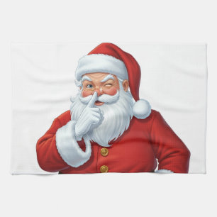 Santa's Watching Keuken Kerst Handdoek