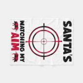 Santa's Watching My Aim - Boar Hog Hunting 1 Fleece Deken (Voorkant (Horizontaal))