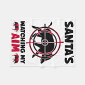 Santa's Watching My Aim - Boar Hog Hunting Fleece Deken (Voorkant (Horizontaal))