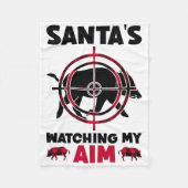 Santa's Watching My Aim - Boar Hog Hunting  Fleece Deken (Voorkant)