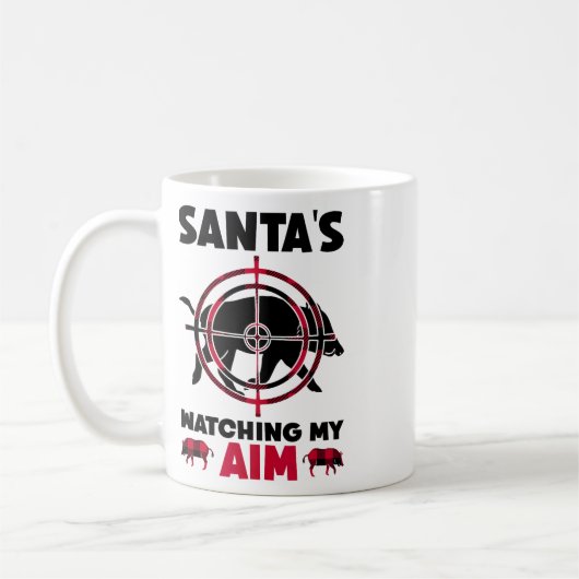 Santa's Watching My Aim - Boar Hog Hunting  Koffiemok (Links)