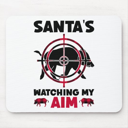 Santa's Watching My Aim - Boar Hog Hunting Muismat (Voorkant)