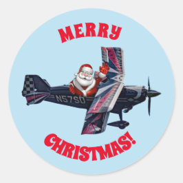 Santa's Wave Classic Ronde Sticker