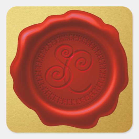 Santa's Wax Seal met Initialen Golden Sticker (Voorkant)